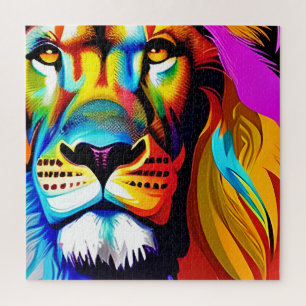 Puzzle Art numérique Lion coloré