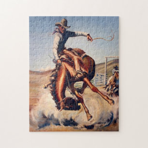 Puzzle Art occidental "Bucking Bronco" par Will James