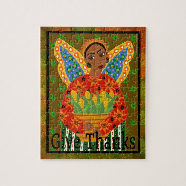 Puzzle Art populaire mexicain Angel Thanksgiving 110 pc.  (Vertical)