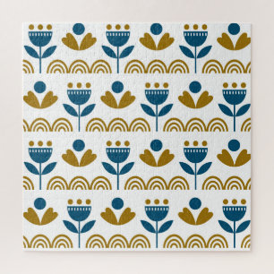 Puzzle Art populaire scandinave, motif coloré.