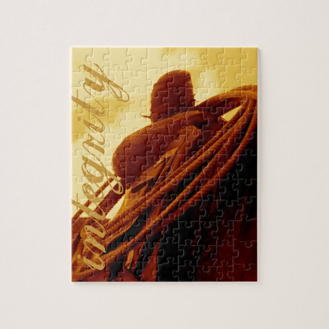 Puzzle Art roping rustique occidental de selle (Vertical)