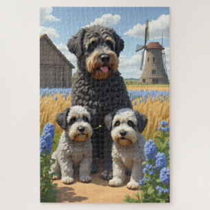 Puzzle Art rustique de Bouvier des Flandres sur le terrai