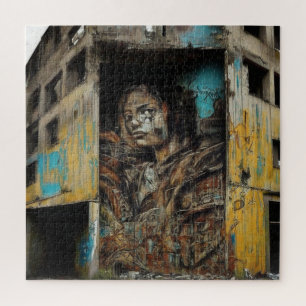 Puzzle Art urbain sur bâtiment abandonné