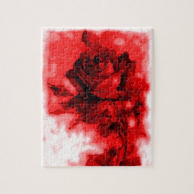 Puzzle Art vintage Rose rouge (Vertical)