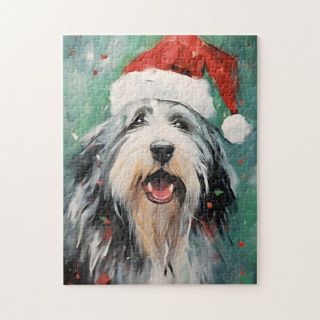 Puzzle Artefacts de la peinture de Noël Collie (Vertical)