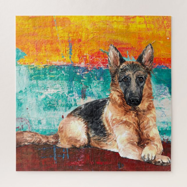 Puzzle Artistic German Shepherd Abstract (Vertical)