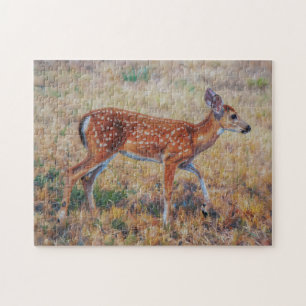 Puzzle artistique de faon de cerf de la nature