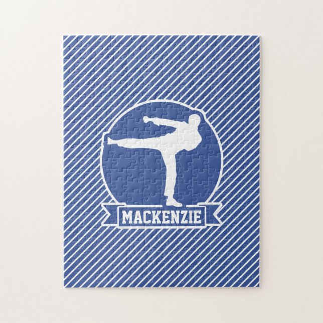 Puzzle Arts Martiaux, Karate, Bleu & Blancs (Vertical)
