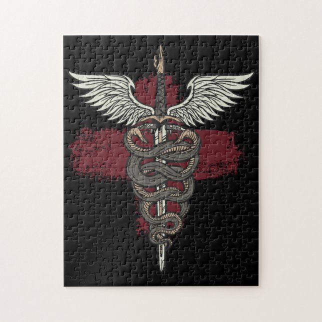 Puzzle Asclepius Grecque Mythologie Médecine Dieu Serpent (Vertical)