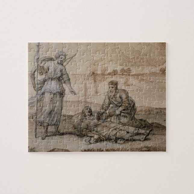 Puzzle Asclepius rétablissant Hippolytus (stylo et encre, (Horizontal)