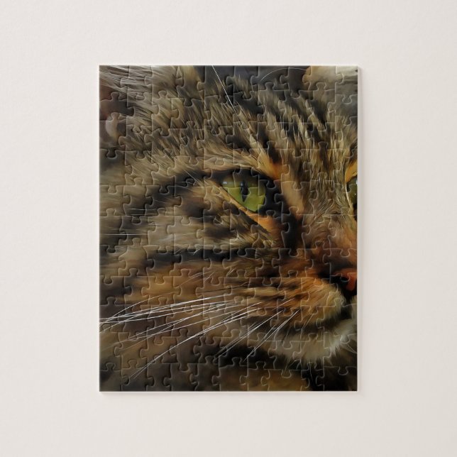 Puzzle Aslan Le Long Haired Tabby Cat (Vertical)