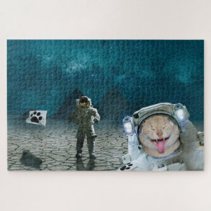 Puzzle Astronaut De Chat Drôle Dans L'Espace