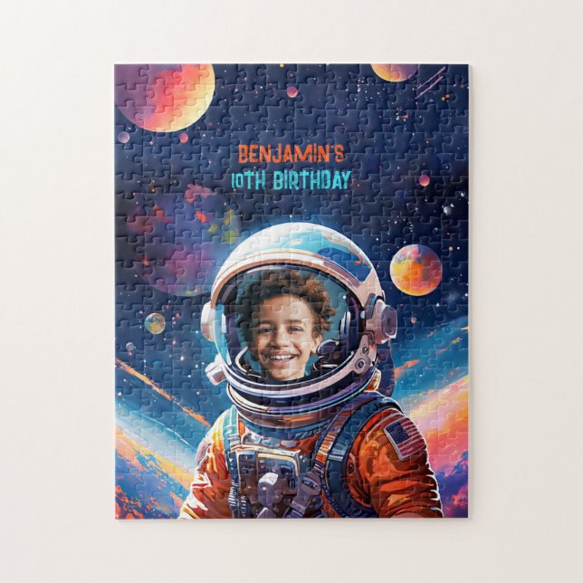 Puzzle Astronaut Deep Space Sky Planets Photo Birthday (Vertical)