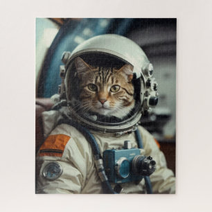 Puzzle Astronaute de chat gris dans l'espace