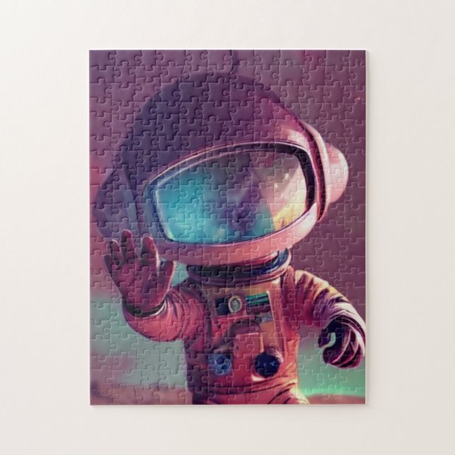 Puzzle Astronaute du petit Alien rouge (Vertical)