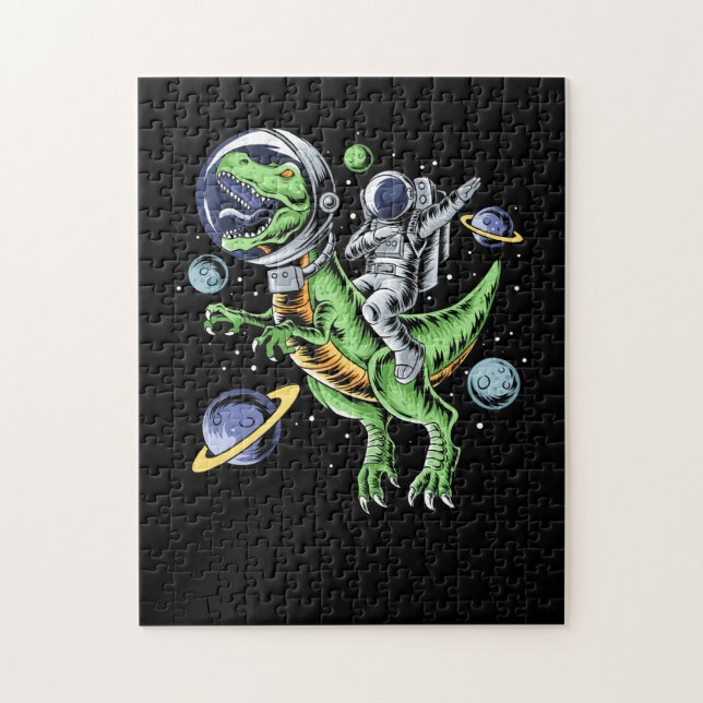 Puzzle Astronaute - T-Rex Dinosaur Astro T-Rex Space (Vertical)