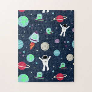 Puzzle Astronautes Planètes Fusées et Aliens