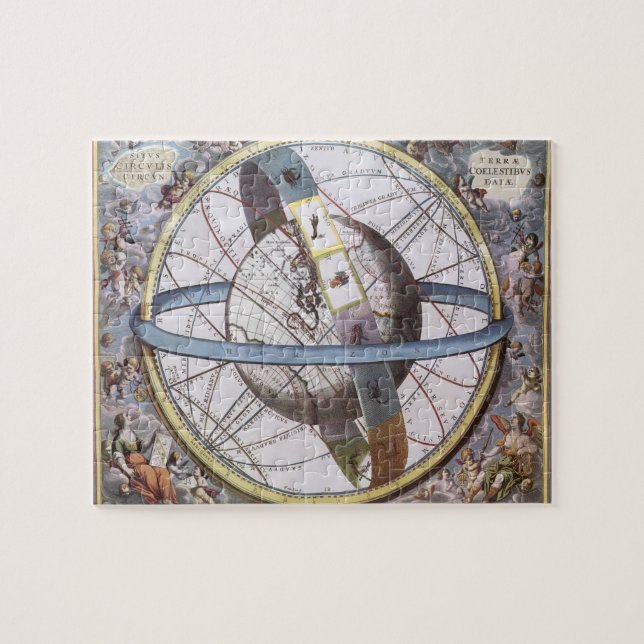 Puzzle Astronomie vintage, Planisphère céleste Zodiaque (Horizontal)
