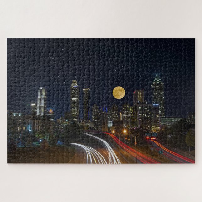 Puzzle Atlanta, Georgia Nightime Skyline (Horizontal)