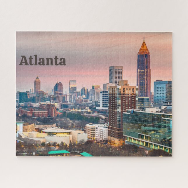Puzzle Atlanta, Géorgie Belle vue sur la ville du coucher (Horizontal)