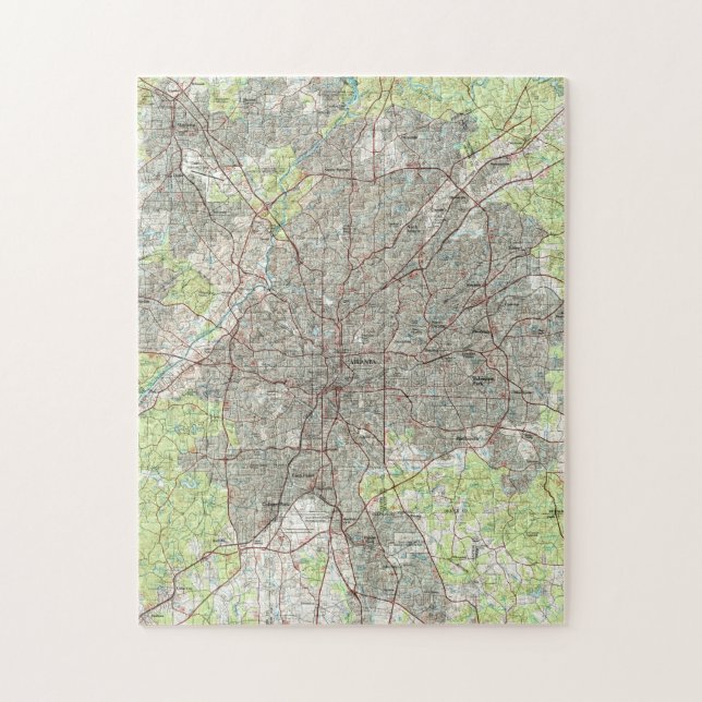 Puzzle Atlanta la Géorgie Map (1981) (Vertical)