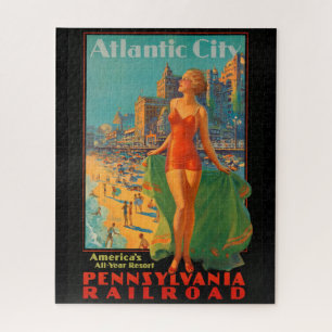 Puzzle Atlantic City Beach Beauty Vintage Artwork