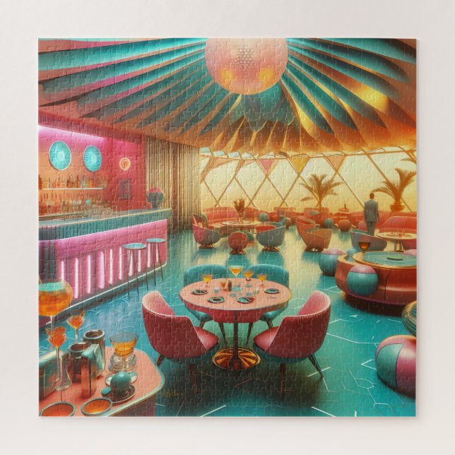 Puzzle Atomic Futuristic Retro Florida Lounge (Vertical)