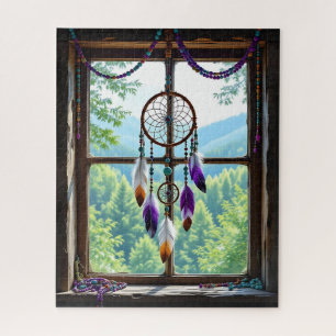 Puzzle Attrape-rêves dans la fenêtre Art Boho