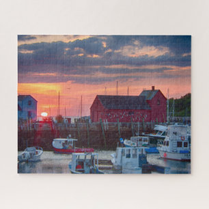 Puzzle Attraper l'aube sur Rockport Harbour
