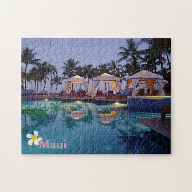 Puzzle Au bord de la piscine à l'aube (Horizontal)