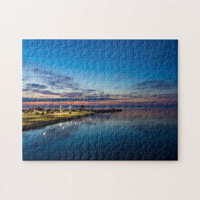 Puzzle Aube de la ville de Mackinaw (Horizontal)