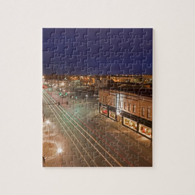 Puzzle Aube sur Main Street de Bismarck, Dakota du Nord (Vertical)