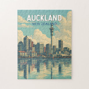 Puzzle Auckland Nouvelle-Zélande Illustration Voyage Art