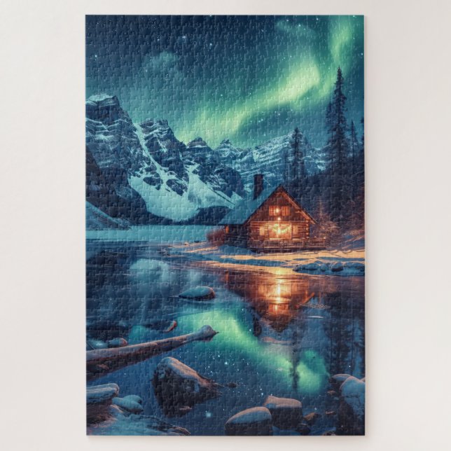 Puzzle Aurora Borealis Nordic Night Nature Paysage (Vertical)
