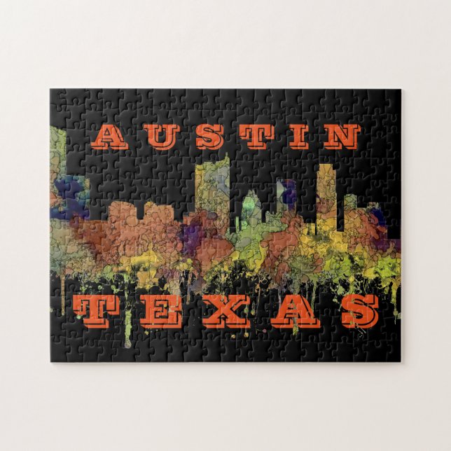 Puzzle Austin, horizon du Texas - cuir épais de safari (Horizontal)
