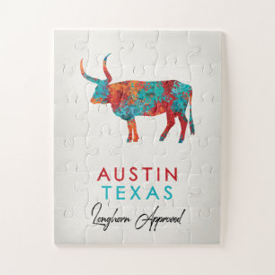 Puzzle Austin Texas Colorful Longhorn