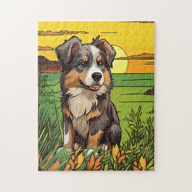 Puzzle Australian Shepherd Puppy (Vertical)