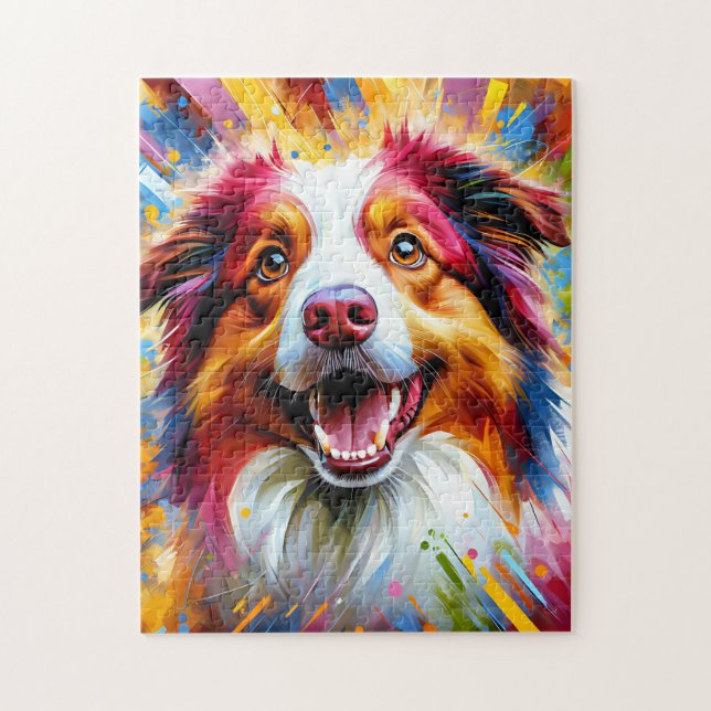 Puzzle Australian Shepherd Red Merle Dog Acrylique Imprim (Vertical)