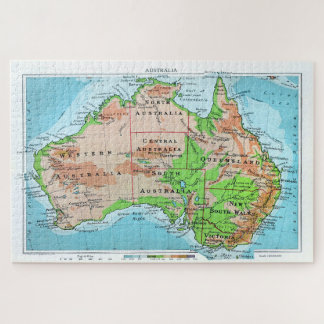 Puzzle Australie d'antan. Une carte restaurée.