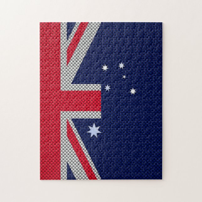 Puzzle Australie Drapeau Design en fibre de carbone Style (Vertical)