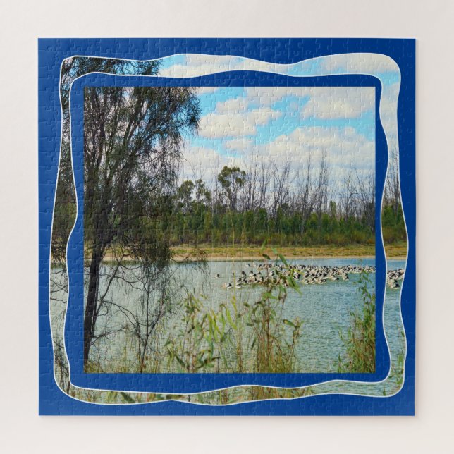 Puzzle Australie Pelican Flock River Murray, (Vertical)