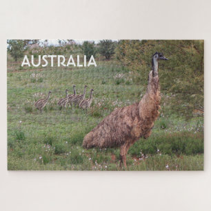 Puzzle Australie : Père emu et poussins, Outback