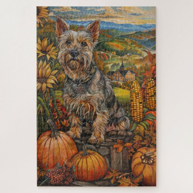 Puzzle Australie Terrier La récolte d'automne Thankesgivi (Vertical)