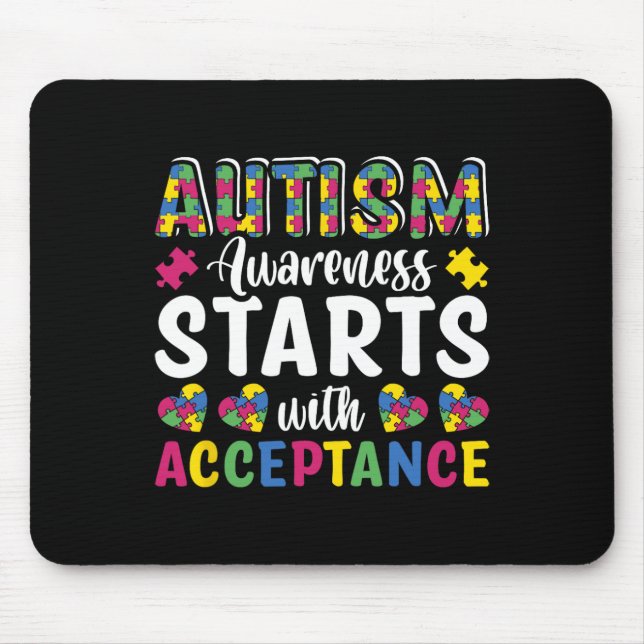 Puzzle Autism Awareness Accept Understand Love Dis Mouse Pad (Front)