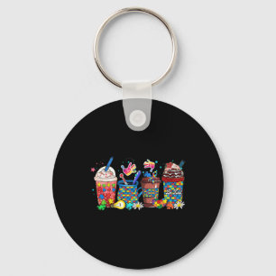Puzzle Autism Awareness Day Coffee Latte Cups Coff Keychain
