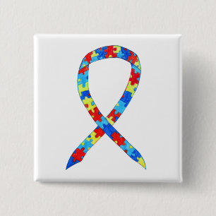 Puzzle Autism Awareness Ribbon Custom Art Pins