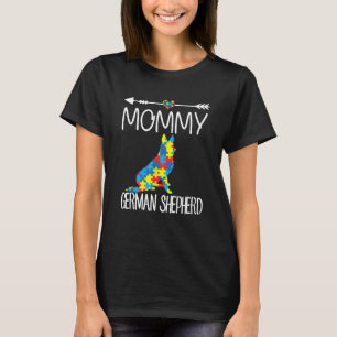 Puzzle Autism Heart Mommy German Shepherd T-Shirt