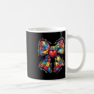 Puzzle Autism Ribbon Coquette Autism Bow Autism Mo Coffee Mug