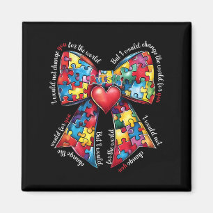 Puzzle Autism Ribbon Coquette Autism Bow Autism Mo Magnet