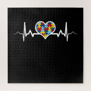 Puzzle Autiste  Sensibilisation sur l'autisme Heartbeat P
